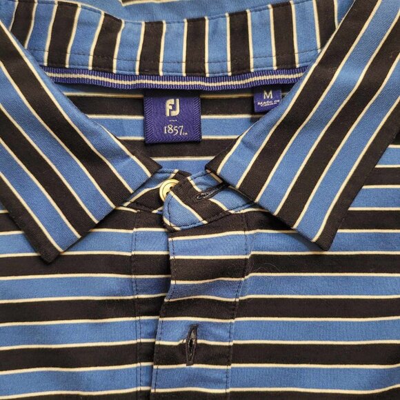 2183 Footjoy 1857 Blue Stripe Shady Oaks Polo Men's Size Medium‎ - Picture 4 of 5